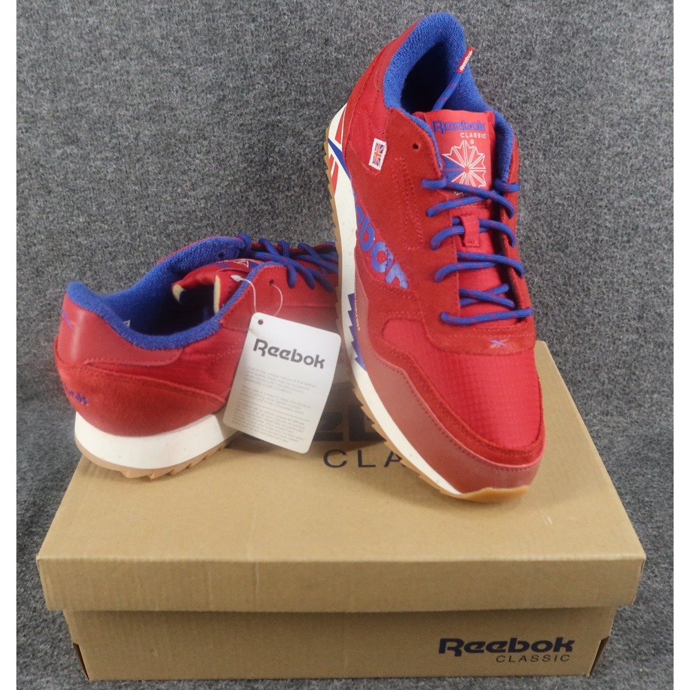 Reebok Classic Icon Suede Leather Ripple Red Blue Unisex 10 New- limited edition